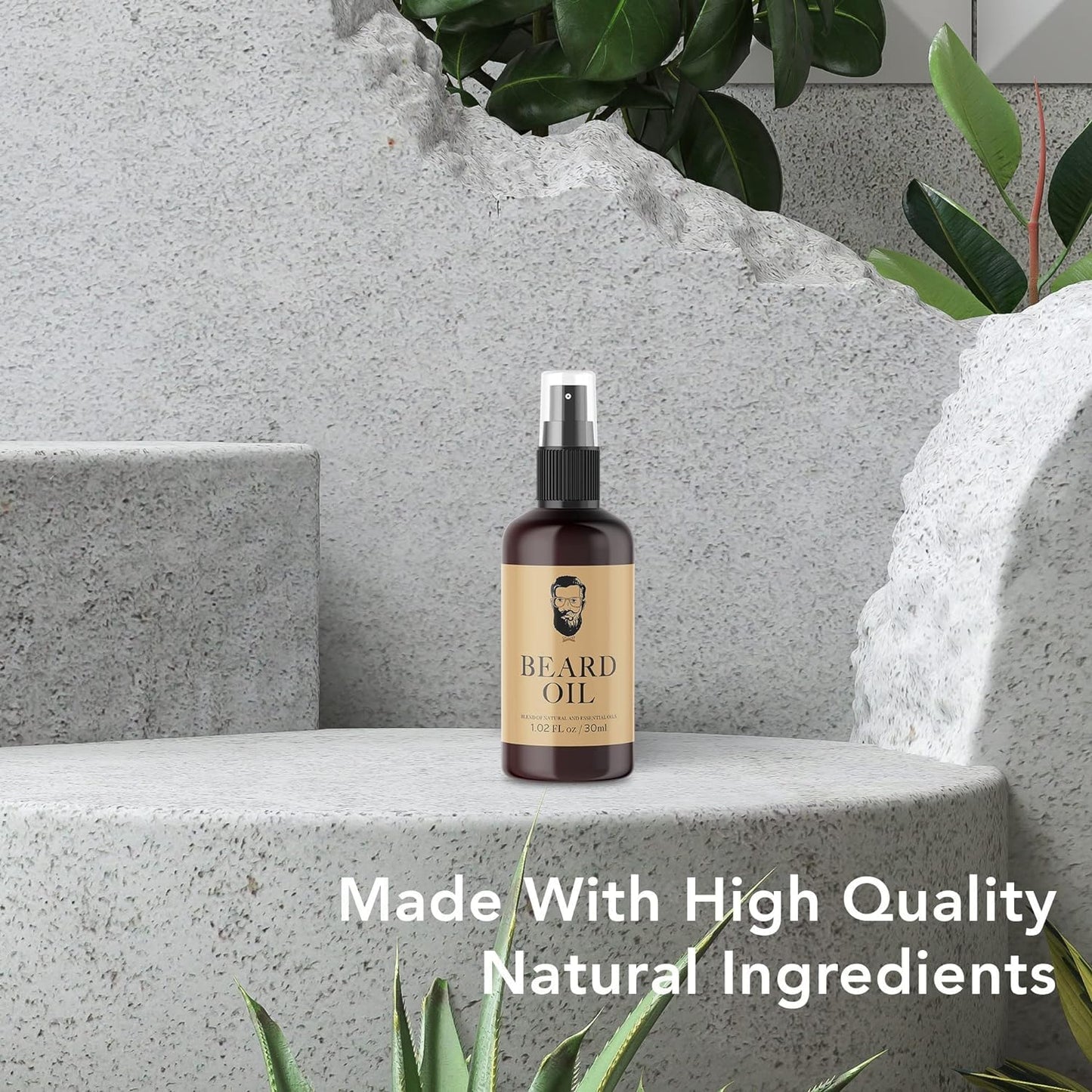 Vegan Multi-Purpose Beard Oil for Eliminating Dandruff and Impurities in Hair, 1.02 Oz