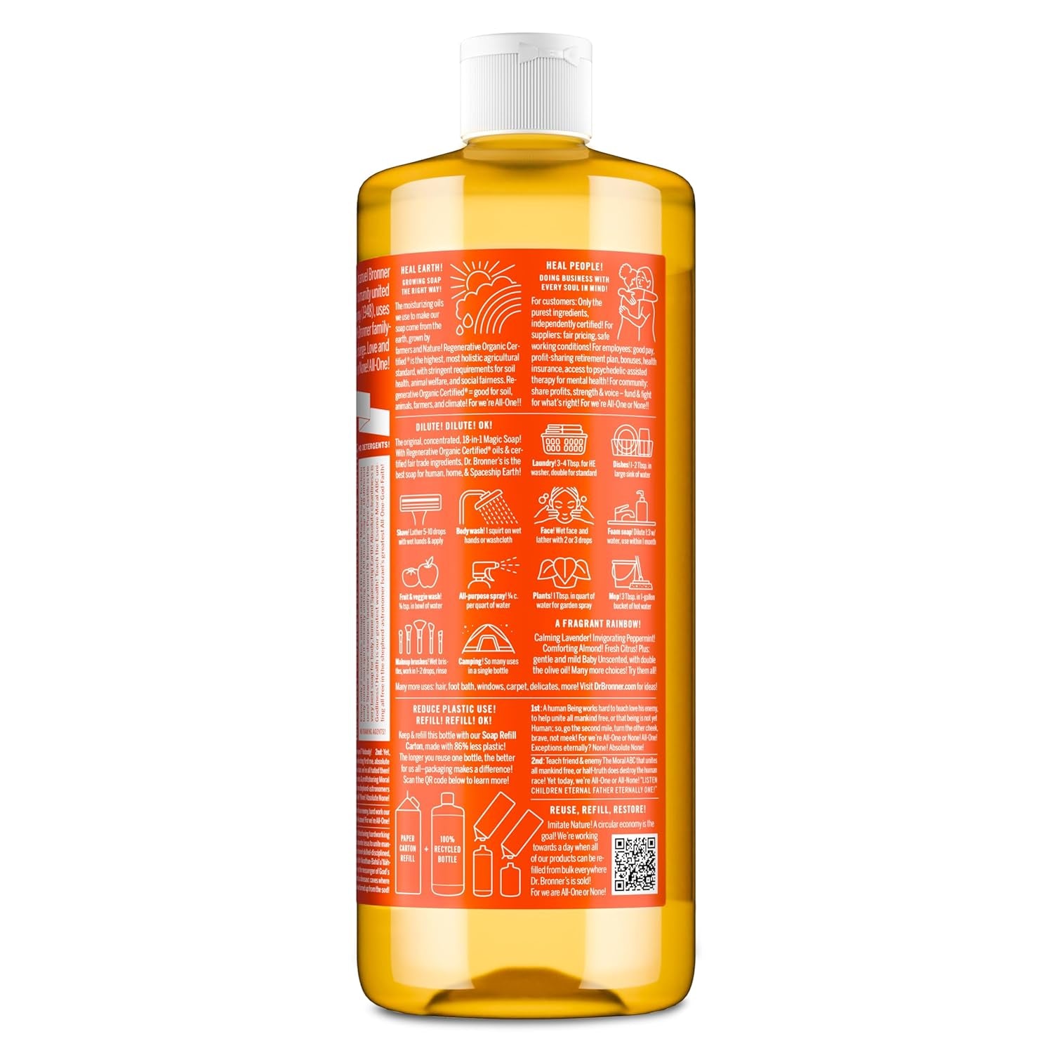 Magic Soap-Pure-Castile Liquid Soap (Tea Tree, 32 Ounce, 2-Pack)-Regenerative Organic Certified Oils, 18-In-1 Uses: Body, Hair, Laundry, Pets & Dishes, Concentrated, Vegan, Non-Gmo