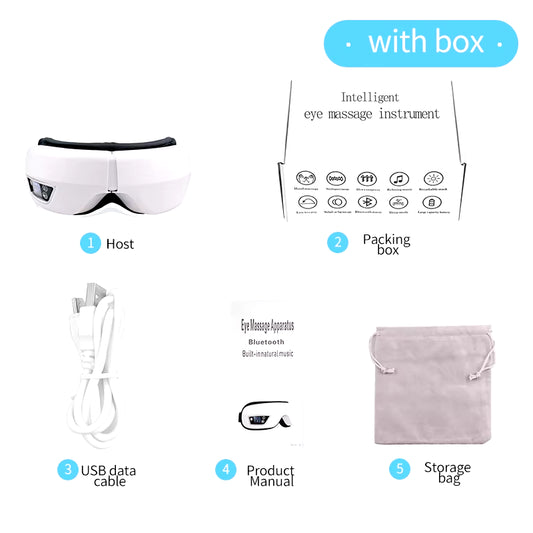 6D Smart Eye Massager Vibration Airbag Compress Eye Care Instrument Bluetooth Music Eye Massage Glasses Eye Relax Fatigue