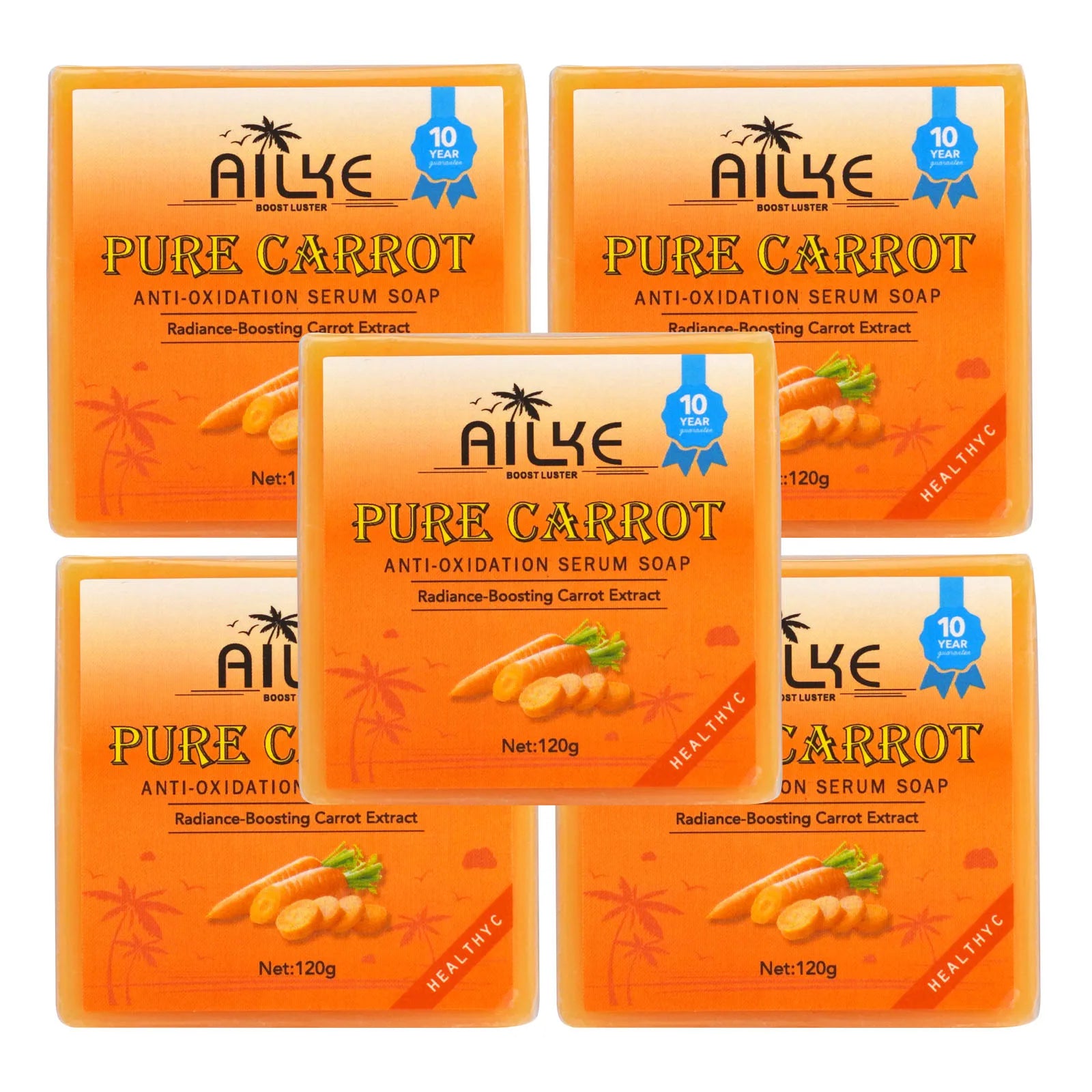 Organic Brightening Soap, with Carrot, Vitamin C&E, Cleaning, Moisturizing, Smooth and Soft Skin, for Face and Body Use