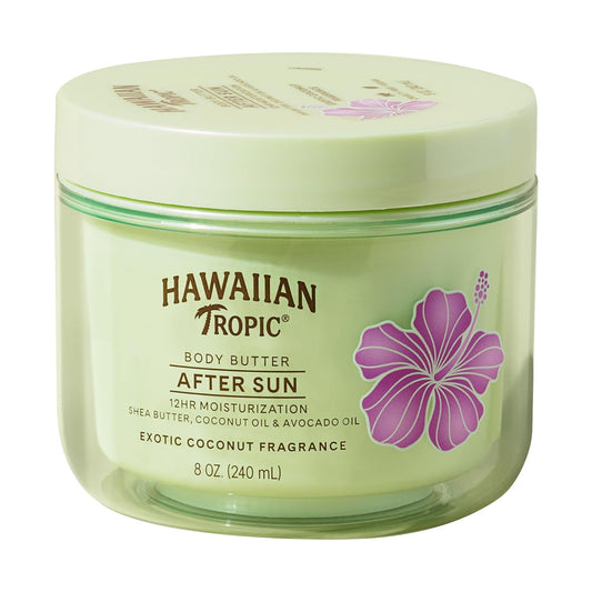 after Sun Body Butter with Coconut Oil, 8Oz |  after Sun Lotion, Beach Essentials, Summer Vacation Essentials, Tan Extender Lotion, Coconut Body Butter, 8Oz