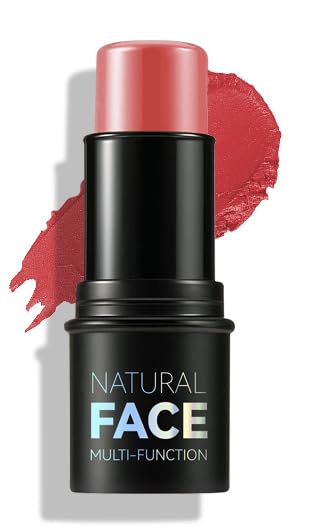 Natural Blush Stick for Cheeks & Lips - Creamy, Buildable, Vegan Makeup ，Long-Lasting, Easy Blend, Travel-Friendly (05)