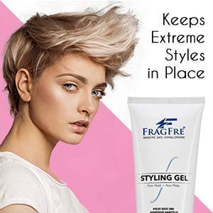 Firm Hold Hair Gel Fragrance Free 8 oz - Strong Styling Gel for Aggressive Hair Styles - Paraben Free Hypoallergenic Sensitive Formula - Non-Irritating Vegan No Gluten/Cruelty (1 Pack)