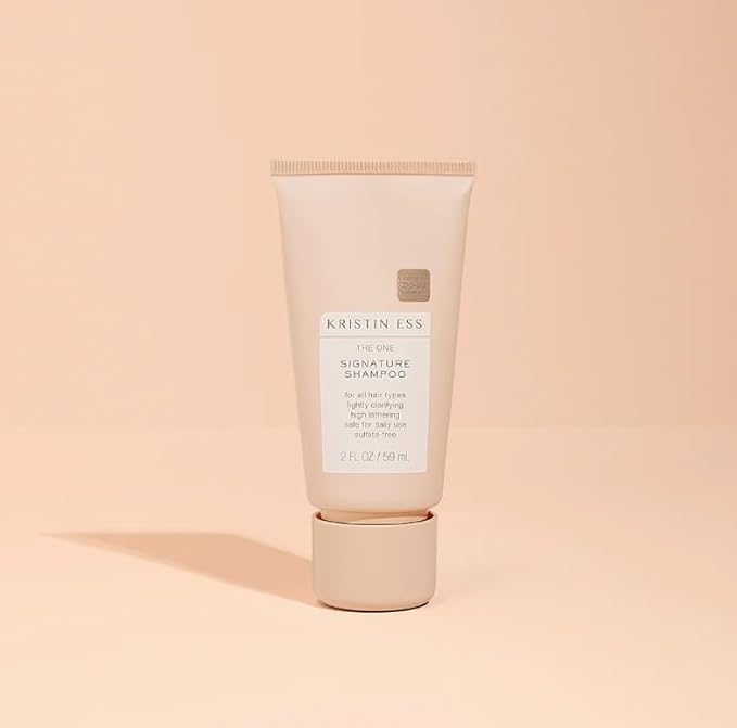 Kristin Ess Signature Travel Size Salon Shampoo + Conditioner Set for Moisture, Softness + Shine - Anti Frizz + Lightly Clarifying - Sulfate Free, Vegan + Safe for Color Treated Hair - Mini Travel Set