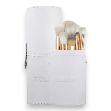 Premium Makeup Brushes Foundation Face Eyeshadows Powder Concealers Blush Eye Shadows Eyeliner Cosmetic Blending Soft Synthetic Brush Kit 12 Pcs Set with Rose Gold Case by F.A.R.A.H
