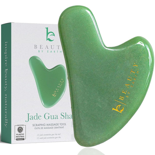 Jade Gua Sha - Smoothes Fine Lines & Wrinkles, Face Sculpting Tool for Face Massage, Jaw Massager, Facial Massage Tools, Small Gifts for for Women and Teenage Girls