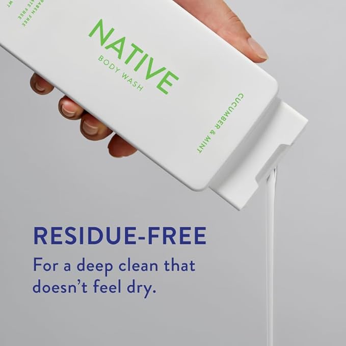 Native Body Wash Contains Naturally Derived Ingredients | For Women & Men, Sulfate, Paraben, & Dye Free Leaving Skin Soft and Hydrated | Cucumber & Mint 18 oz
