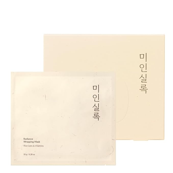 Elishacoy | MIIN SILOK Radiance Wrapping Mask (4 Sheets) – Premium Firming & Brightening Face Mask, Deep Nourishing Wrap Sheet with Rice Lees & Vitamins, Lifting & Glow Care, Vegan Skincare