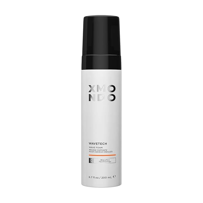 XMONDO Hair Wavetech Wave Foam, Vegan Styling Foam for Wavy Hair with Pro-Vitamin B5 and Nutrients to Hydrate Hair, Enhance Natural Curl Pattern and Fight Frizz, 6.7 Fl. Oz
