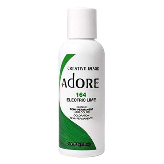 Adore Semi Permanent Hair Color (164 Electric Lime) | Vegan & Cruelty-Free Green Hair Dye | No Ammonia, No Peroxide, No Alcohol | 4 Fl Oz