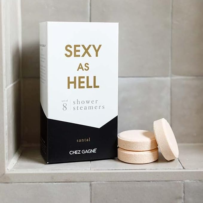 Aromatherapy Shower Steamers - Sexy As Hell - Santal, Set of 8 - Vegan, Cruelty-Free, Made in USA - Paraben, Sulfate & Phthalate-Free - Unisex Self Care Gift