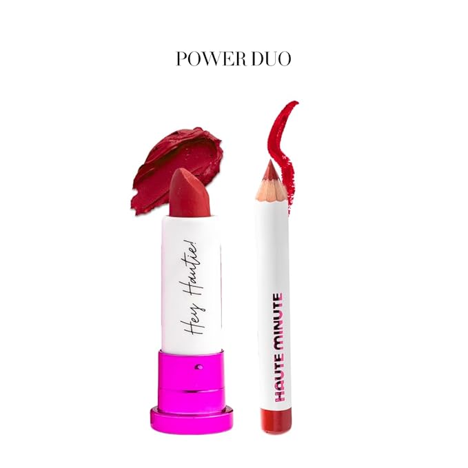 Mini 4Ever Haute Lipstick – Red Lipstick Long Lasting, Bold Satin Finish, Vegan, Cruelty-Free - Clean & Natural, Travel-Friendly Lip Color (Red Haute)