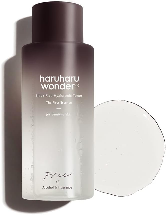 haruharu Wonder Black Rice Hyaluronic Toner for Sensitive Skin, Alcohol Free, Fragrance Free, Deep Hydration, Glass Skin, Korean Skincare, Vegan, Cruelty-Free, 5.1 fl.oz