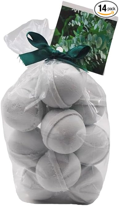 Bath Bombs 14 Set 1 oz/ea, Natural and Organic, USA Handmade | Aromatic Bath Fizzies, Stress Relief | Nourishing, Shea & Coco Butter | Gift Idea | Vegan & Cruelty-Free - Cool Citrus Basil