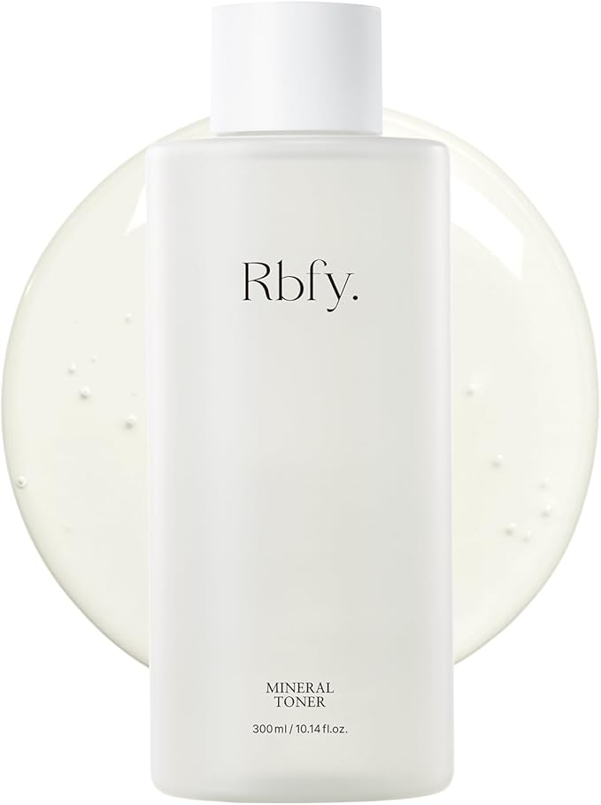 Rbfy Mineral Toner - Low-Irritant Face Toner Essence for Hydration, Soothing & Refined Skin with 50,000ppm Nutrient-Rich Mineral Water, Hyaluronic Acid | Vegan Korean Skincare (10.14 fl oz)
