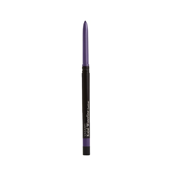 VASANTI Kajal Waterline Eyeliner Pencil - Long lasting, Blendable, Safe for Sensitive Eyes, Waterline Eye Liner - Water resisitant & Smudge proof - Opthalmologist Approved and Tested (Violet Rays)