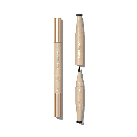 SHEGLAM Get Foxy Eye Stamp & Liner Pen 3 In 1 Waterproof Liquid Eyeliner Pencil Cat Eye Smudge-Proof Long-Lasting