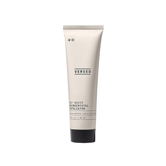 Versed Day Maker Microcrystal Exfoliating Cleanser - Creamy Facial Wash Helps Clear Dead Skin Cells Microcrystalline, Biodegradable Alternative to Microbeads - Vegan (3 fl oz)