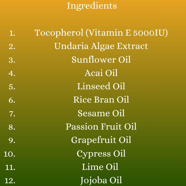 100% Vegan Body Oil for Women- Undaria Algae Extract Moisturizing Glow for Dry Skin, Radiant Tone & Soft Smooth Skin – Organic, Vegan Lightweight Fast Absorbing Body Oil-6.76 oz