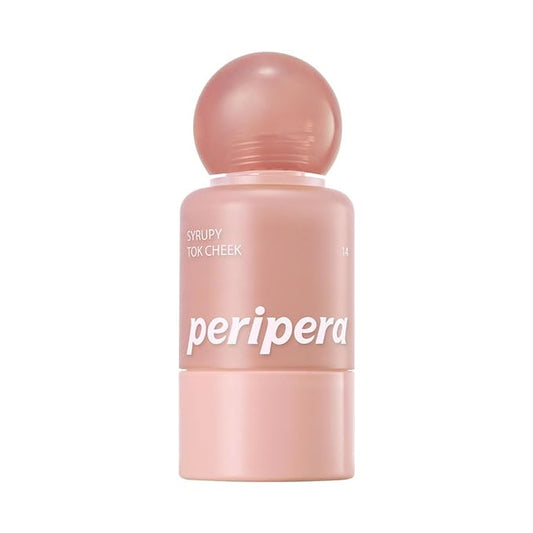 PERIPERA SYRUPY TOK CHEEK 15 Colors, Liquid Blush, Dewy Finish and Hydrates All day, Soft Velvet Texture Face Cheek Tint (14 COTTON FIG)