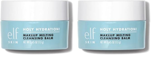 e.l.f. SKIN Mini Holy Hydration! Makeup Melting Cleansing Balm,Face Cleanser & Makeup Remover,Infused with Hyaluronic Acid to Hydrate Skin,0.45 Oz,(Pack of 2)