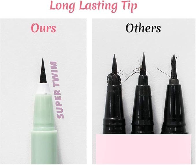 Merrymonde Super Twim Long Lasting Eyeliner - Vegan Easy Ultra-Fine Felt Tip Pen Liquid, Korean, Kbeauty Waterproof Mechanical Multicolor Eye Liner Makeup (03 Light Brown)