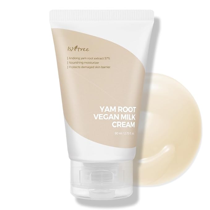 IsNtree Yam Root Vegan Milk Cream 80ml, 2.7 fl.oz | Nourishing moisturizer | vegan milk moisturizer | Korean Skincare
