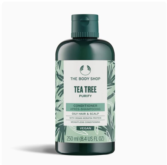 The Body Shop Tea Tree Purifying Conditioner for Oily Hair & Scalp | Weightless Conditioning with Vegan Keratin Protein | 250 ml / 8.4 fl oz