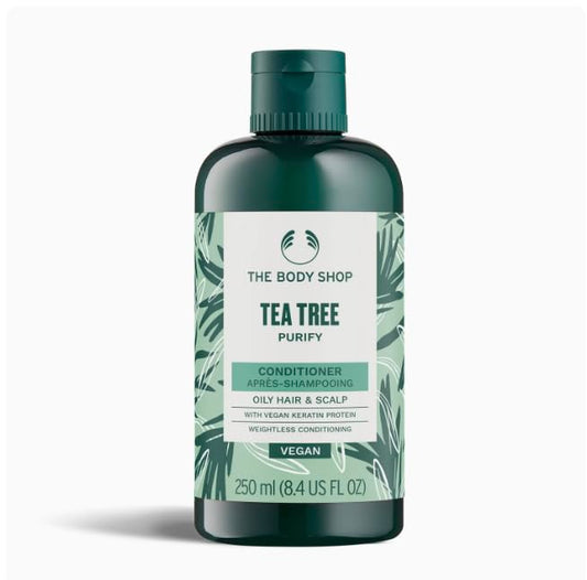 The Body Shop Tea Tree Purifying Conditioner for Oily Hair & Scalp | Weightless Conditioning with Vegan Keratin Protein | 250 ml / 8.4 fl oz