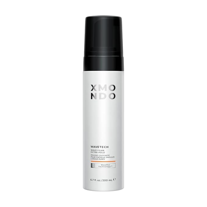 XMONDO Hair Wavetech Extra Hold Wave Foam - Vegan Formula with Pro-Vitamin B5 and Anti-Frizz Nutrients to Fight Static, Control Frizz, and Enhance Your Wavy Hair, 6.7 Fl Oz, 1-Pack