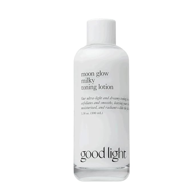 Good Light Moon Glow Milky Toner. Dreamy, Ultra-Light Hydrating Milk Toner for Face. Made with Niacinamide, Ceramides, and AHAs for Glass Skin. Vegan, Fragrance Free Korean Skin Care. 3.38 Fl. Oz.