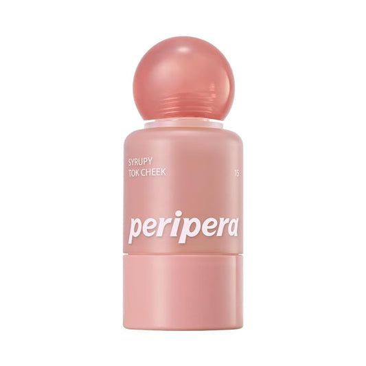 PERIPERA SYRUPY TOK CHEEK 15 Colors, Liquid Blush, Dewy Finish and Hydrates All day, Soft Velvet Texture Face Cheek Tint (15 BREEZY GRAPEFRUIT)