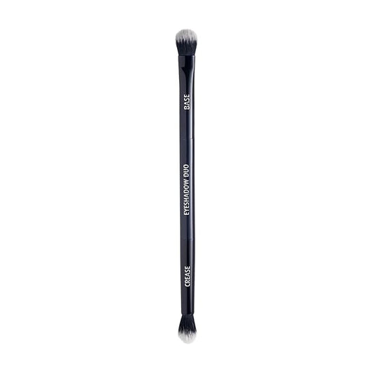 Lune+Aster Eyeshadow Duo Brush | Dual-Ended Brush To Apply And Blend Eyeshadow. Made with Alumium Handle, Vegan Bristles.