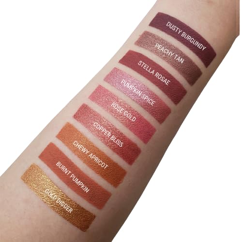 Aromi Tan Metallic Liquid Lipstick | Sepia Bronze Lip Color with Shimmery Finish, Vegan, Cruelty-free, Long-Lasting, Smudge-Proof, Handmade (Peachy Tan) | Shimmery Finish, Long-lasting, Vegan Lipstick, Metallic, Tan Lipstick