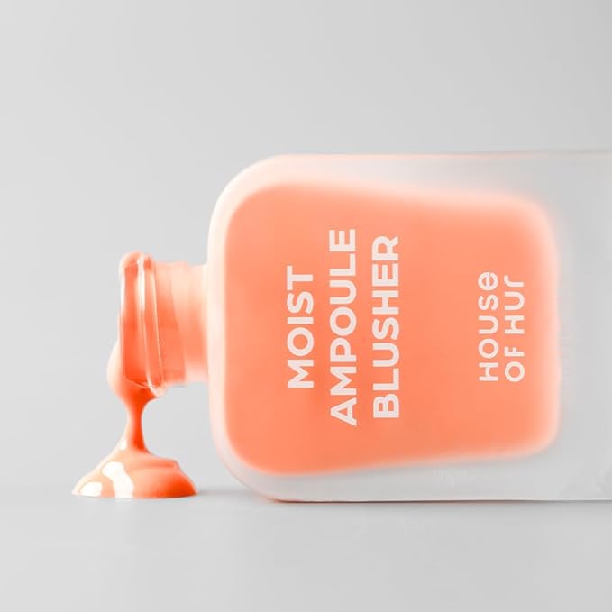 House of Hur Moist Ampoule Blusher with 50% Moisture Essence | Hydrating & Long-Lasting Blush | 0.68fl.oz (9 Shades) (Peachy Muse)