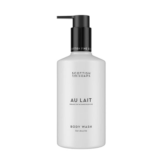 Scottish Fine Soaps Au Lait Body Wash, Organic Oat and Chamomile, Chocolate and Coconut Scent, Vegan Formula, 300ml