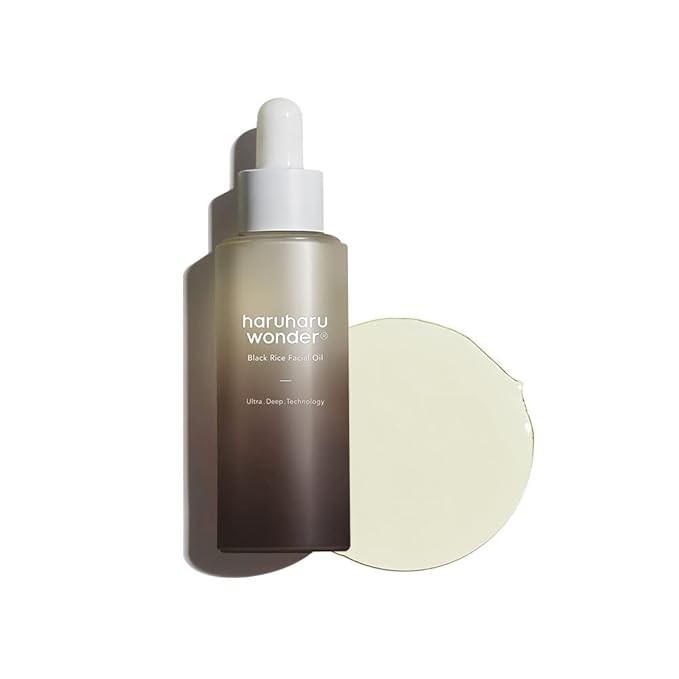 HARUHARU wonder Black Rice Facial Oil, Fast Absorbing, Radiant Skin, For all type of skin, Vitamin E Korean Skicare, Vegan, 1.01 fl oz