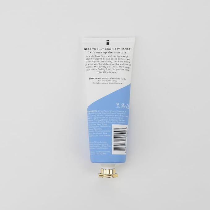 Vegan Hand Cream for Dry Hands - Talk To The Hand - Cypress and Juniper 3.4oz Non-Greasy Moisturizing Hand Lotion - Made in California - Paraben, Sulfate & Phthalate Free - Funny Unisex Gift