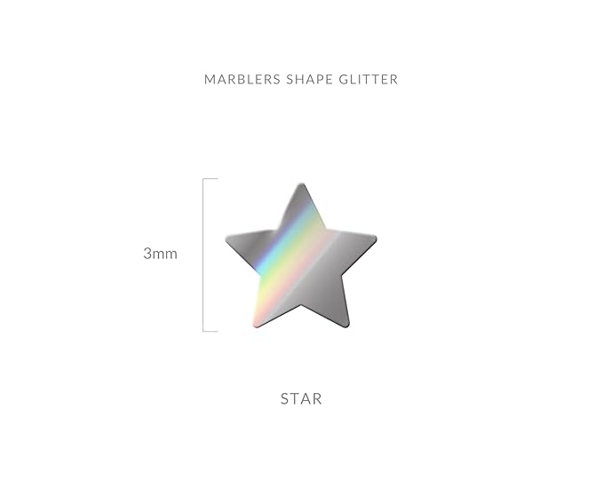 MARBLERS [Star] Shape Glitter for Body & Face 0.11oz (3g) | Flake | Non-Toxic | Vegan | Cruelty-Free | Eyeshadow, Nail Polish, Nail Art | Festival, Rave & Party Makeup | Body & Face