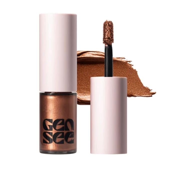 Gen See Mixed Media Metallic Liquid Eyeshadow, Bronze Age – High Shine Molten Metal Eye Color, Featherlight Full Coverage Shimmer, Multi-Use Highlight Makeup, Vegan Cruelty-Free, Made in Italy