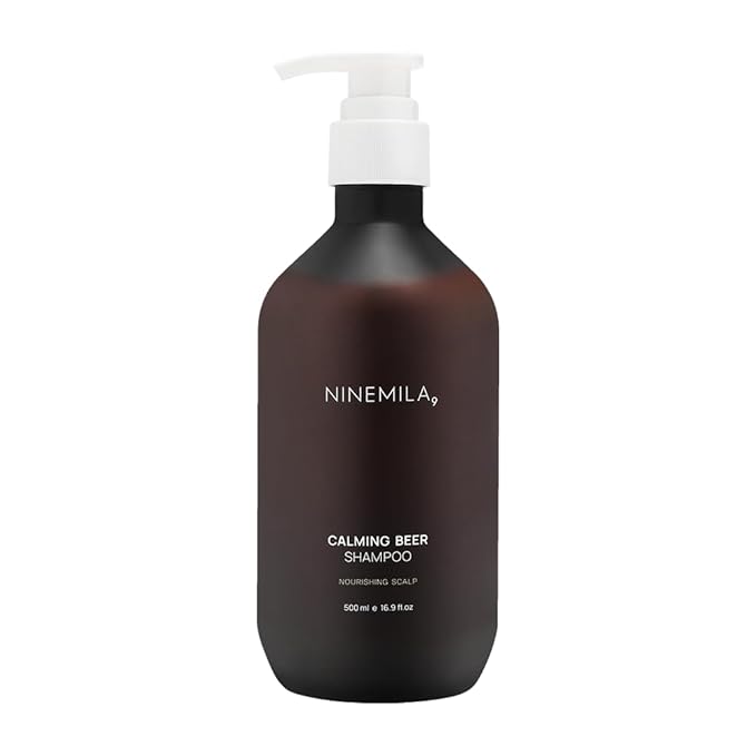 NINEMILA Calming Beer Shampoo with Biotin & Collagen for Thinning Hair, Postpartum Care, Hard Water Safe, Vegan, Sulfate-Free, Paraben-Free, Color-Safe Formula, 16.9 Fl oz