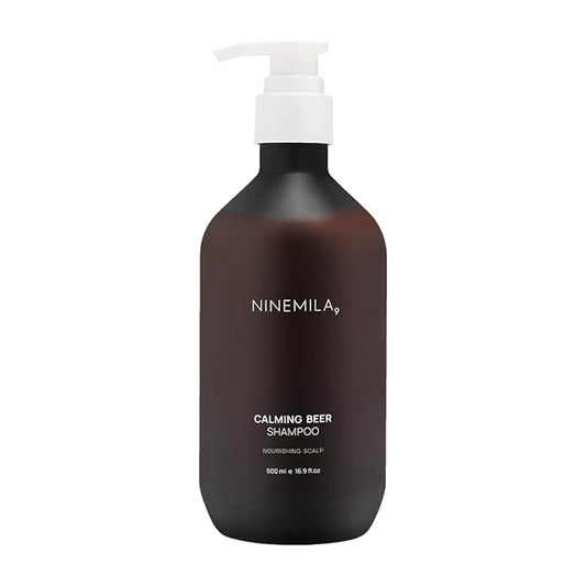 NINEMILA Calming Beer Shampoo with Biotin & Collagen for Thinning Hair, Postpartum Care, Hard Water Safe, Vegan, Sulfate-Free, Paraben-Free, Color-Safe Formula, 16.9 Fl oz