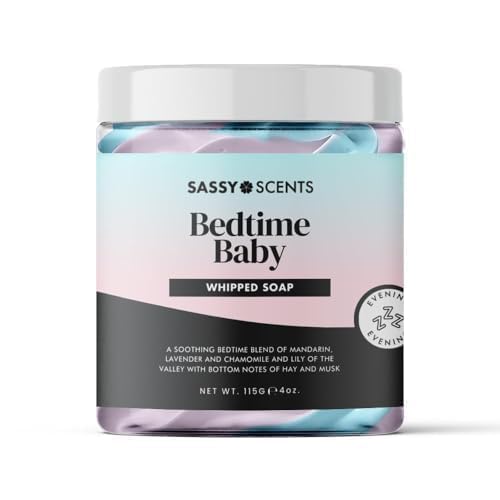 Sassy Scents - Whipped Soap - Cleanse and Nourish the Skin, With an Uplifting Fragrance - Gentle and Suitable for all Skin Types - Vegan Friendly - 115g (Bedtime Baby)