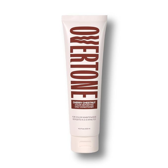 Overtone Daily Color Depositing Conditioner for Hair, Cherry Chestnut:Temporary Pigment with Shea, Coconut & Avocado Oils, Hydrating, Vegan & Cruelty-Free, All Hair Types, 4.5oz.