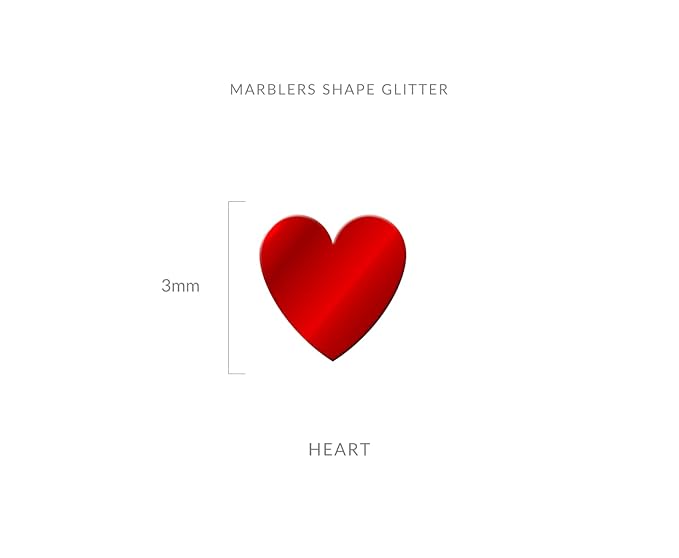 MARBLERS [Heart] Shape Glitter for Body & Face 0.11oz (3g) | Flake | Non-Toxic | Vegan | Cruelty-Free | Eyeshadow, Nail Polish, Nail Art | Festival, Rave & Party Makeup | Body & Face