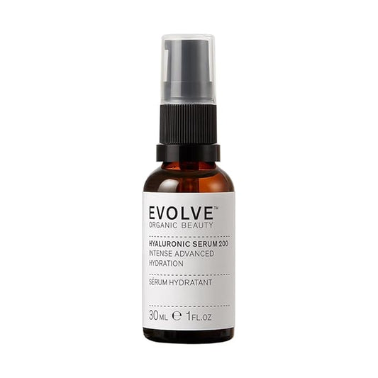 Evolve Organic Beauty - Natural Hyaluronic Acid 200 Serum | Weightless, Oil-Free, Hydrates, Plumps | Pomegranate Extract, Rosewater | Small-Batch, Vegan Clean Beauty (1 fl oz | 30 mL) Package May Vary