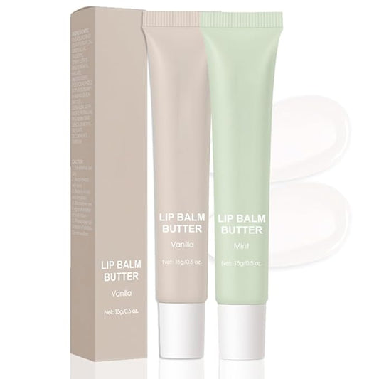 2Pcs Summer Lip Butter Lip Balm, Ultra-Hydrating Natural Vegan Lip Balm, Sheer-Tinted Shine & Hydration, Soothes & Softens Dry Lips Skincare, Bálsamo labial hidratante (#1+2#)