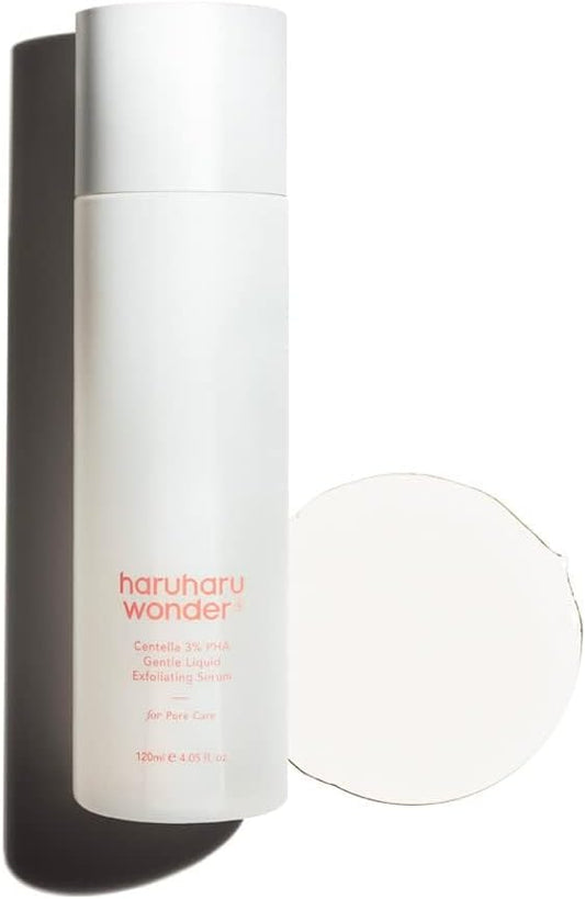 haruharu Wonder Centella 3% PHA Gentle Liquid Exfoliating Serum 4.06 fl oz, Gentle Exfoliator, Formula for Sensitive Skin, Glow Facial Serum, Vegan, Cruelty Free, Korean Skincare