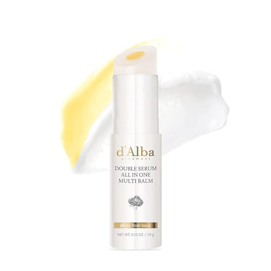d'alba Piedmont White Truffle Double Serum All-in-one Multi Balm, Stick Balm, Vegan Skincare with Vitamin C and Vegan Collagen, 3-in-1 Anti Wrinkle, Eye Treatment, Dark Spot Remover (Pack of 2)