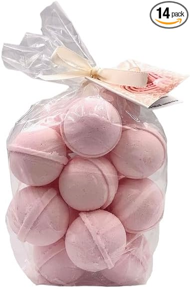 Bath Bombs 14 Set 1 oz/ea, USA Handmade, Quality Bath Fizzies | Essential Oils Aromatheraphy | Moisturizing Shea & Coco Butter | Natural and Organic, Vegan & Cruelty-Free - Birthday Cake